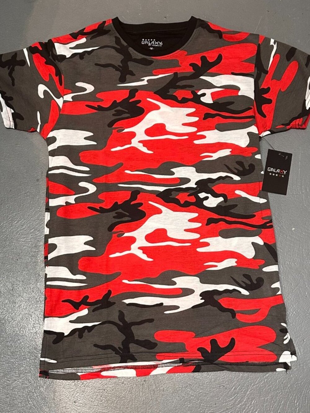 3/$30 Galaxy By Harvic Camoflauge Shirt Red Mens Size Medium Short Sleeve New